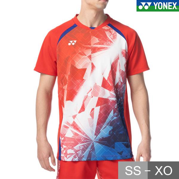 YONEX バドミントン 半袖シャツ 赤/白/青 YONEX ヨネックス テニス バドミントン メンズ ゲームシャツ