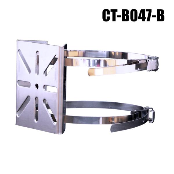 【レターパックプラス可】ポール取付金具　単管パイプ・街路灯対応（65〜250mm ステンバンド二本 付　SUS304 オールステンレス製） / CT-B047-B