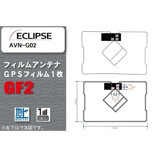 地デジ イクリプス ECLIPSE 用 GPS一体型フィルムアンテナ AVN-G02  対応 ワンセグ フルセグ 高感度 受信 高感度 受信