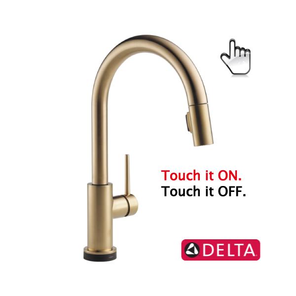 デルタ （DIY) キッチン タッチ水栓 節水 シャンパンブロンズ