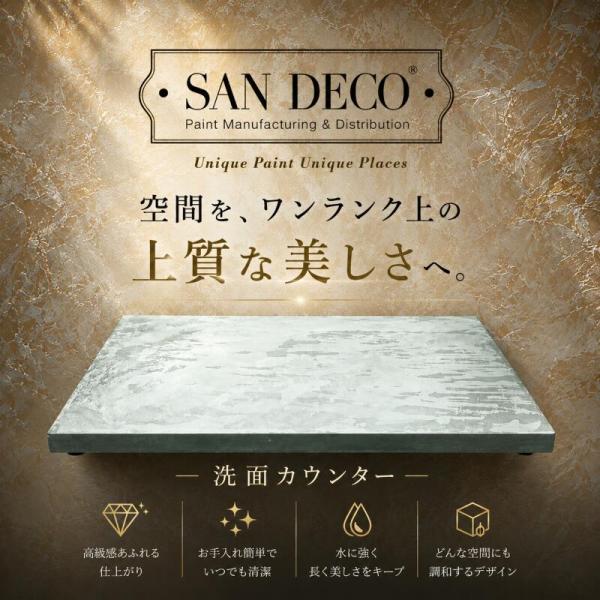 洗面カウンター 天板 オリジナル 木製 日本製 交換 リフォーム コンパクト 小さい おしゃれ 綺麗 DIY グリーンマットパール sandeco サンデコ 幅45cm