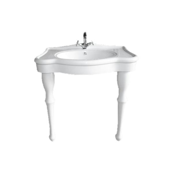 ペデスタルシンク 陶器 足付洗面台 二本足 1穴水栓用 幅82×奥行56×高