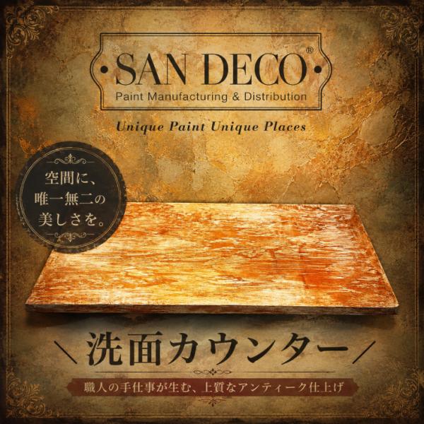 洗面カウンター 天板 オリジナル 木製 交換 リフォーム コンパクト 小さい おしゃれ 綺麗 DIY ブラウンメタリック sandeco サンデコ 幅60×奥行30