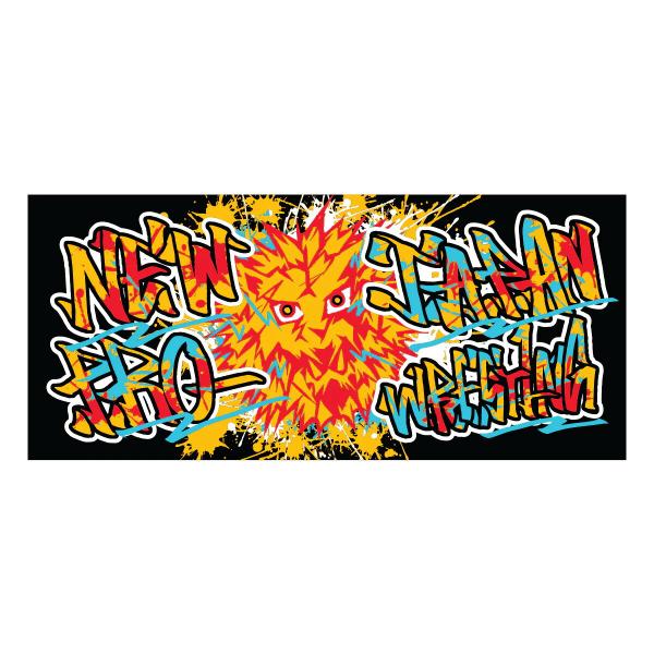 ライオンマーク フェイスタオル（2026・ブラック×カラーロゴ） 新日本プロレス NJPW :メール便対応