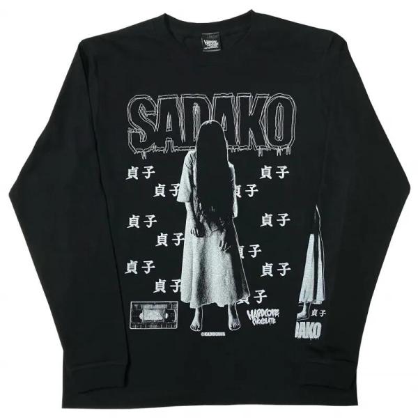 貞子/ロングスリーブTシャツ（呪いブラック）Hardcore Chocolate