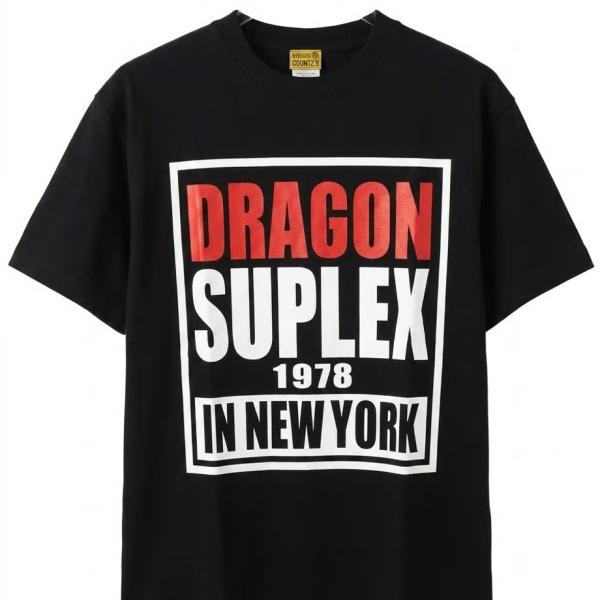 藤波辰爾ｘCount2.9 Dragon Suplex in NY Tシャツ(ブラック) 新日本プロレス NJPW :メール便対応