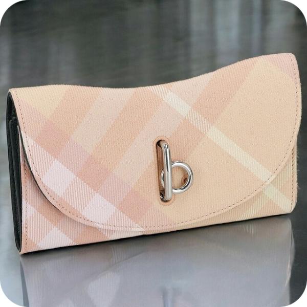 バーバリー　長財布 バーバリー 長財布 レディース BURBERRY チェック 8081787 PEACH