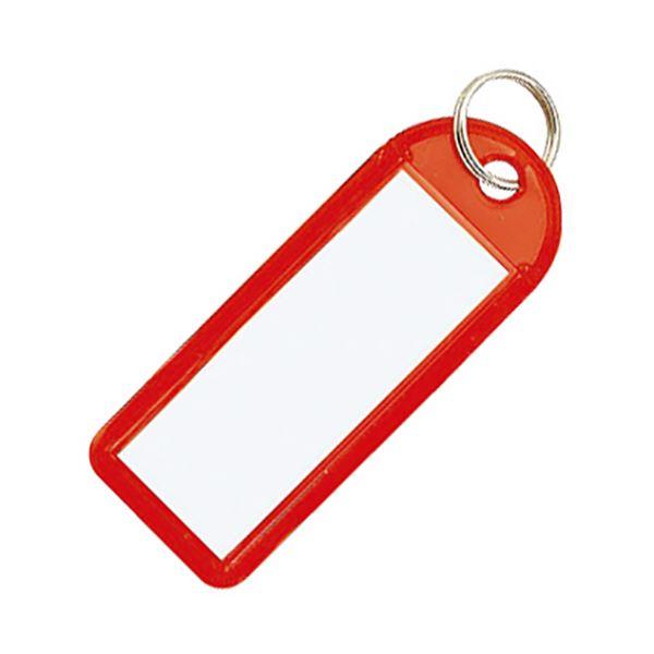（まとめ）コクヨ ソフトキーホルダー型名札カード寸法42×17mm 赤 ナフ-225R 1セット（50個）〔×2セット〕