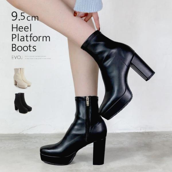 EVOL（イーボル） ブーツ ショートブーツ スクエアトゥ チャンキー