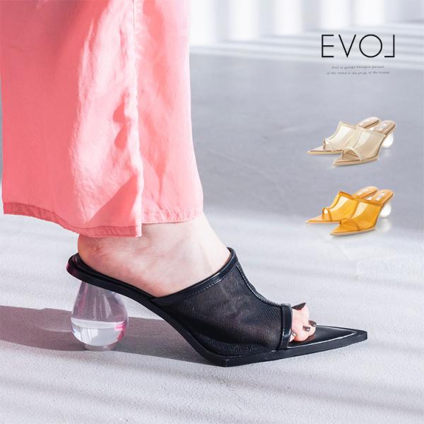 EVOL（イーボル） アウトレット SALE ミュール クリアヒール サンダル