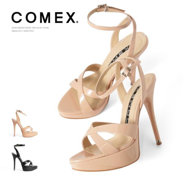 COMEX（コメックス） サンダル ハイヒール ピンヒール 厚底 エナメル
