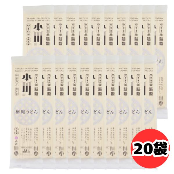 稲庭うどん 200g 20袋セット 稲庭饂飩 乾麺 手延べうどん 秋田 稲庭うどん小川 小川商店