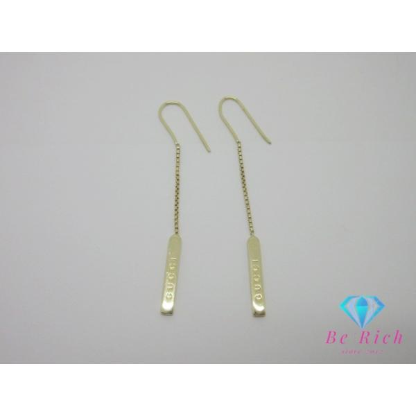 GUCCI グッチ 750 YG ラリアット フック ピアス K18 18金 イエロー