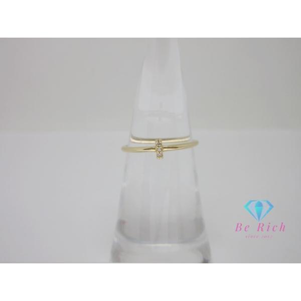 4℃（ヨンドシー） K18 PG ダイヤモンド 付 デザイン リング 指輪 8号