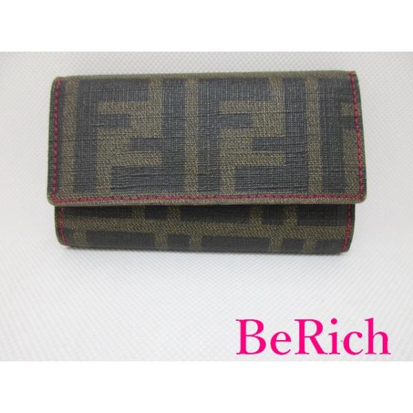 FENDI フェンディ 8AP079 6連 キーケース 茶 ブラウン PVC FENDI フェンディ 8AP079 6連 キーケース 茶 ブラウン PVC