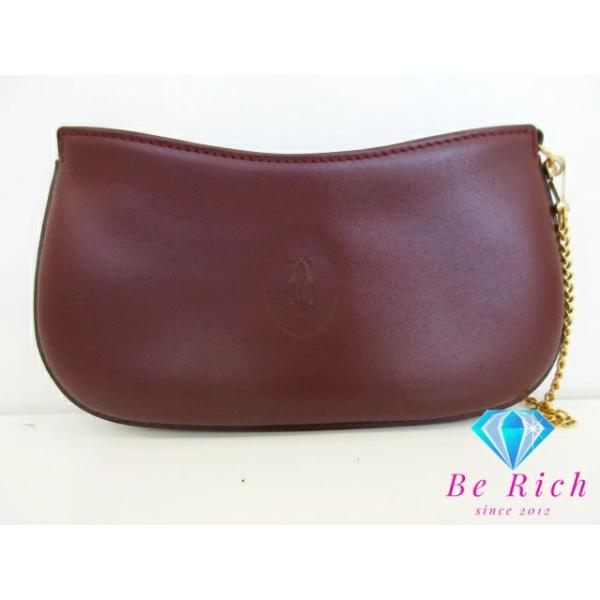 専用カルティエ CARTIER マストライン ポーチ 小物入れ レザー ボルドー MUST DE CARTIER カルティエ Cartier ポーチ マスト ライン