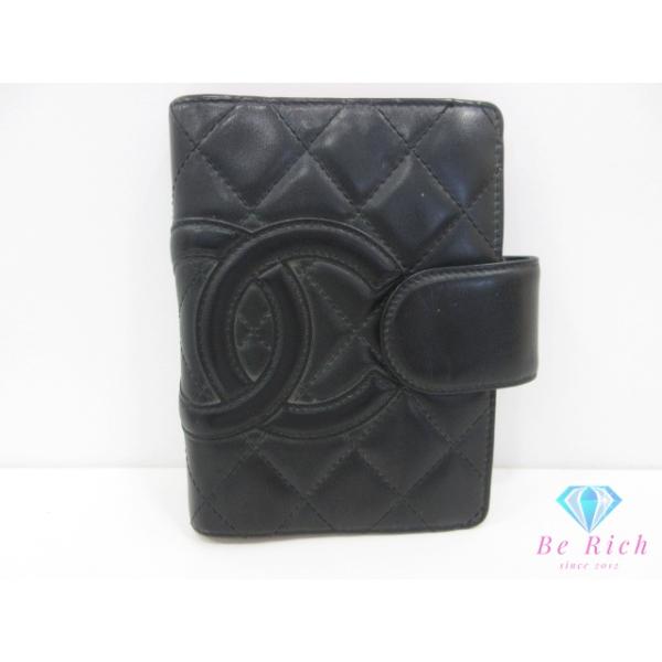 CHANEL（シャネル） カンボン 手帳 カバー ラムスキン レザー 黒