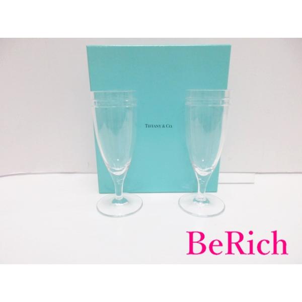 Tiffany &amp; Co. - Tiffany&amp;Co.　ティファニー　ルミナス　ピルスナー　ビアグラス　2客セット　クリスタルガラス　クリア　ブランド食器　西洋食器　インテリア食器　テーブルウェア　ペアグラスセット　花びらモチーフ　透明　酒器　【中古】【76773】 Tiffany&Co. ティファニー ルミナス ピルスナー ビアグラス 2客