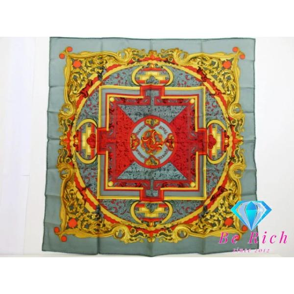 HERMES（エルメス） 美品 カレ 90 スカーフ ANIMAUX SOLAIRES 太陽の