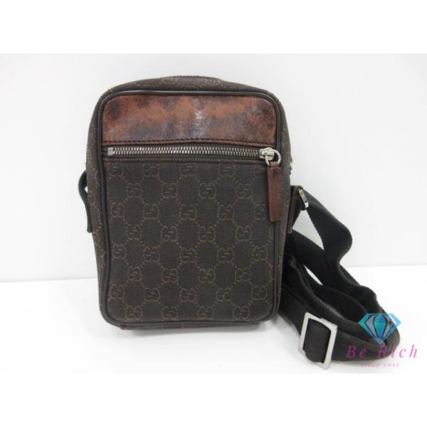 グッチ　ショルダーバック GUCCI（グッチ） ショルダーバッグ 101680 GG 茶 ブラウン キャンバス