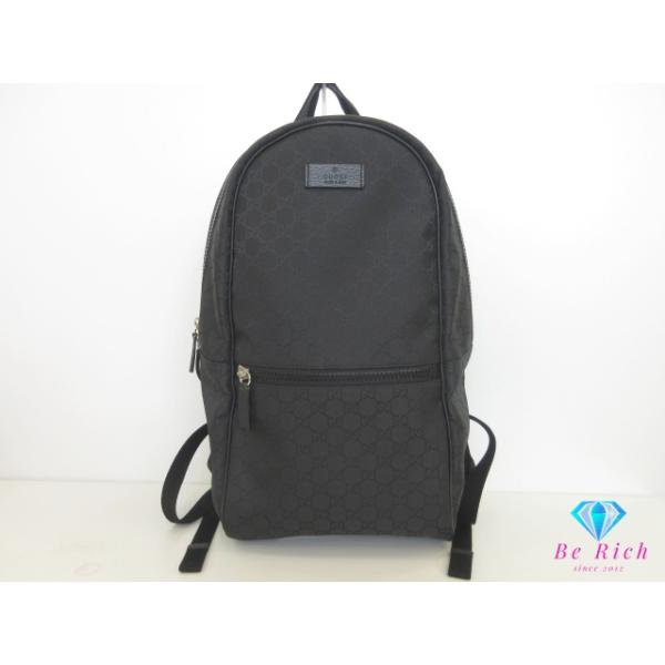 GUCCI（グッチ） リュック バックパック 449181 GG ナイロン レザー 黒