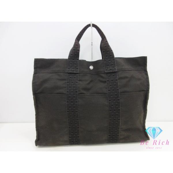 エールライン HERMES エルメス トートバッグ MM ブラック グレー
