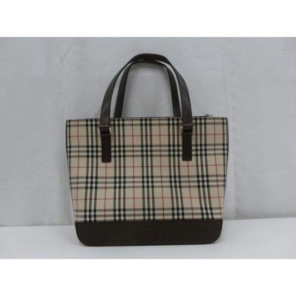 バーバリー ハンドバッグ ノバチェック柄 トートバッグ キャンバス/レザー BURBERRY 【中古】bk1585 バーバリー ハンドバッグ ノバチェック柄 トートバッグ キャンバス/レザー BURBERRY 【中古】bk1585