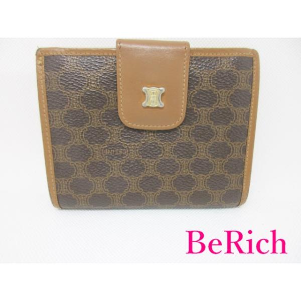 CELINE（セリーヌ） 二つ折り財布 がま口 小銭入れ マカダム ブラウン