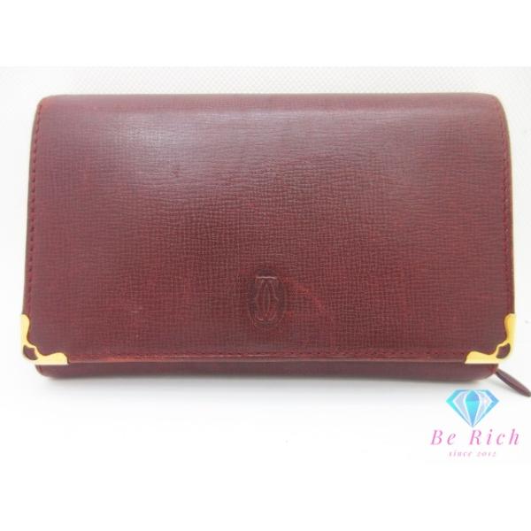 MUST DE CARTIER カルティエ Cartier 二つ折り財布 マスト ボルドー