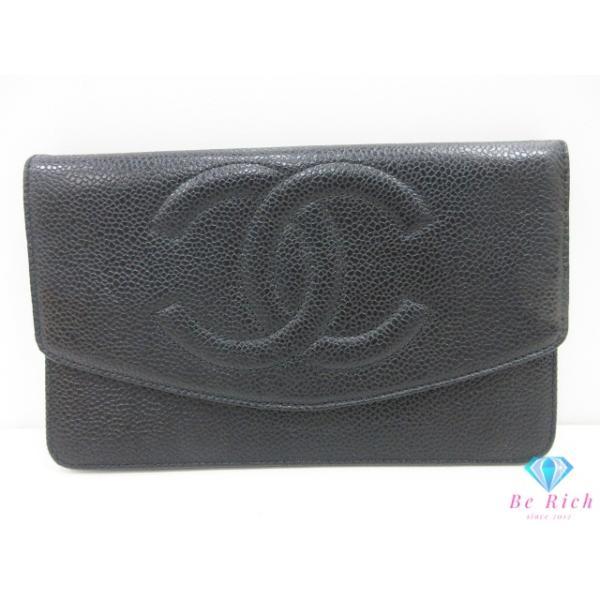 正規品　CHANEL シャネル 二つ折り長財布 レザー ココマーク CHANEL（シャネル） 二つ折り 長財布 A01434 黒 ブラック キャビア