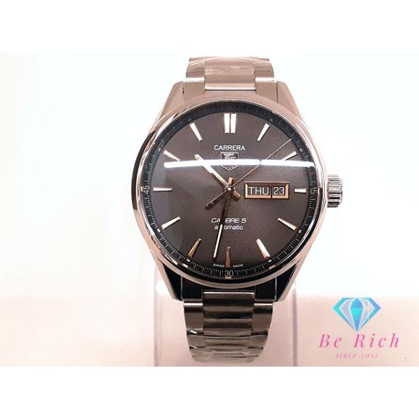 タグホイヤー TAG HEUER カレラ キャリバー5 自動巻き メンズ 腕時計 デイデイト WAR201C-1 SS ブレス AT【中古】【送料無料】 bt3521
