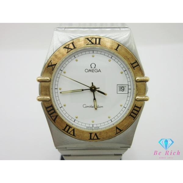 オメガ OMEGA コンステレーション デイト YG フラット ベゼル 1448.5/431 メンズ 白 ホワイト SS クォーツ  【中古】 bt3652