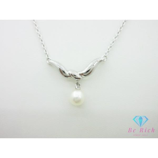 田崎真珠 TASAKI 真珠 パール 6mm 珠 付 デザイン ネックレス ペンダント SILVER シルバー SILVER 宝石 ジュエリー【中古】 dgs4875