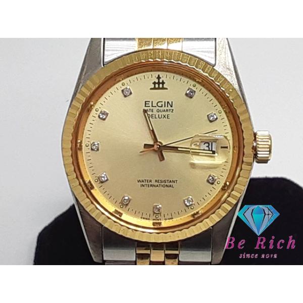 稼働品◎エルジン アンティーク 腕時計 自動巻 メンズ デイト シルバー be-rich0112_ht1355