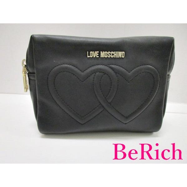未使用級 ラブモスキーノ チェーンショルダーバッグ ハート ラインストーン MOSCHINO モスキーノ ハートキルティングレザーチェーン