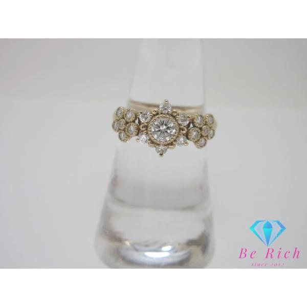K18 PG ダイヤモンド 0.20ct 0.30ct 付 デザイン リング 指輪 13