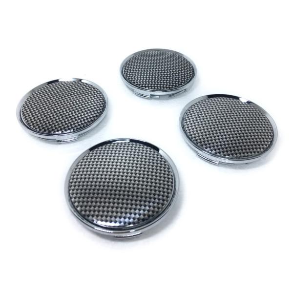 ホイール センターキャップ シール 汎用 メタル カーボン 柄 外径 63mm ホイールキャップ ハブキャップ