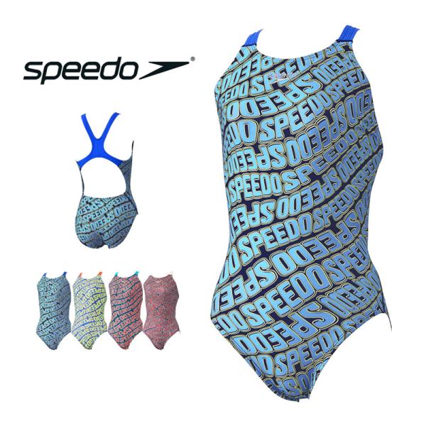 競泳水着 レディース 練習用 speedo スピード ウェーブロゴターンズスーツ 水着 トレーニング 水泳 ワンピース STW02506 メール便 返品交換不可 送料無料