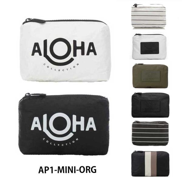 ALOHA collection★ミニポーチ MiniPouch 黒 黒ロゴラベル 無地 Mini Original ALOHA Pouch in White on Black | ALOHA Collection