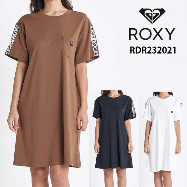 ロキシー ワンピース レディース 通販 新作 人気 女性 おしゃれ かわいい ビーチ ギフト プレゼント ひざ丈 Tシャツドレス 無地 黒 茶 白 M L ROXY RDR232021
