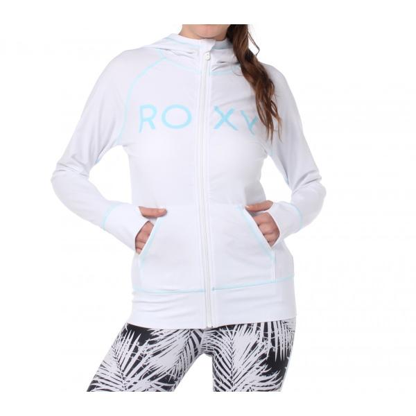 Sサイズ 長袖 UVカット ジップ パーカー ラッシュガード ROXY ロキシー  RASHIE PARKA ホワイト 海水浴 プール アウトドア クラゲ除け