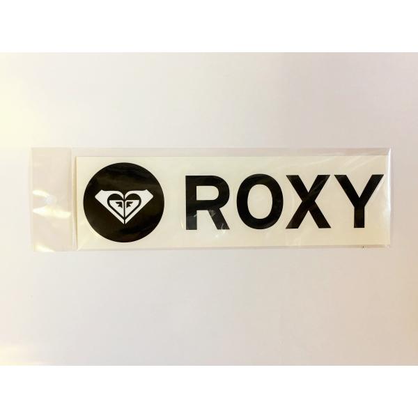 クリックポスト対応 ステッカー ROXY ロキシー ブラック XROA424　24cm ロゴ シール サーフィン スノーボード カー用品