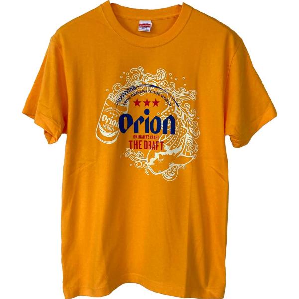 オリオンビールTシャツ 泡乗りジンベイゴールド　オレンジ色 　正規品　綿100%