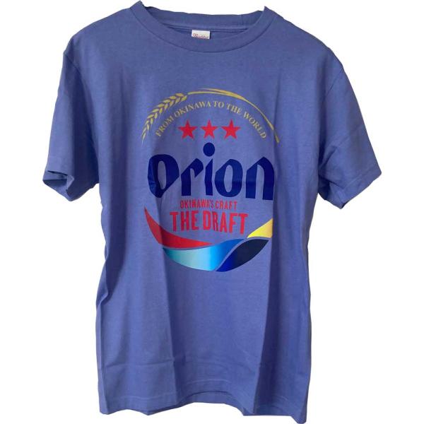 オリオンビールTシャツ　 orion  正規品 ドラフト缶フロント 新ロゴ　ブルー