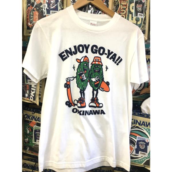 沖縄TシャツENJOY GO-YA　エンジョイゴーヤ　白　