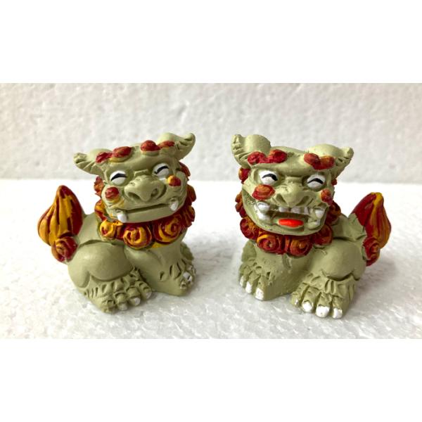 シーサー置物 笑福シーサー コンパクト ペアーシーサー : okinawa