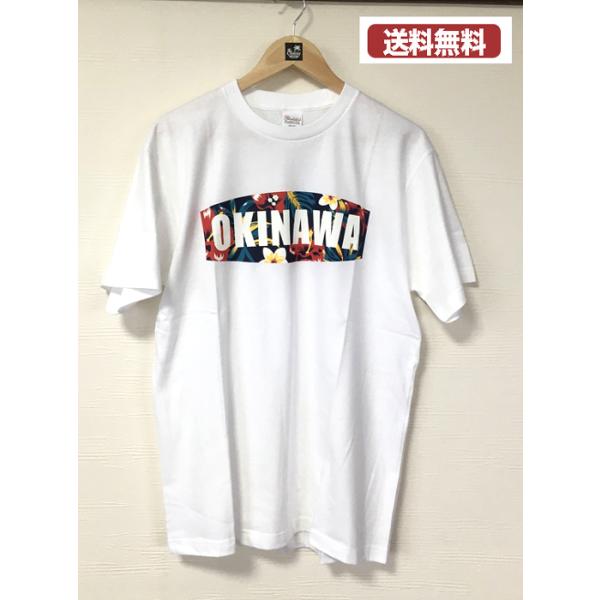 沖縄Tシャツ ボタニカルOKINAWA 白 : okinawa マリンブルー - 通販