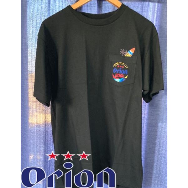 オリオン　ポケットTシャツ サーフ　黒　orion 沖縄　オリオン正規品