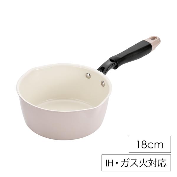 マルチパン 18cm 片手鍋 ミルクパン フライパン ガス火 IH対応 セラミック加工 MHRSK-0026