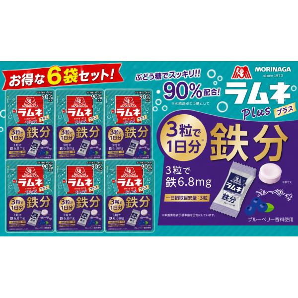 森永製菓 ラムネＰｌｕｓ＜鉄分＞ 34ｇ×6袋セット